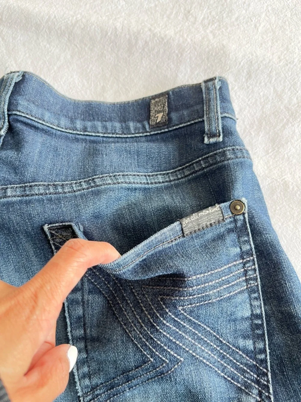 7 For All Mankind Kimmie Straight Leg Jeans Blue Sz 29 Classic Casual Minimalist - Picture 8 of 16